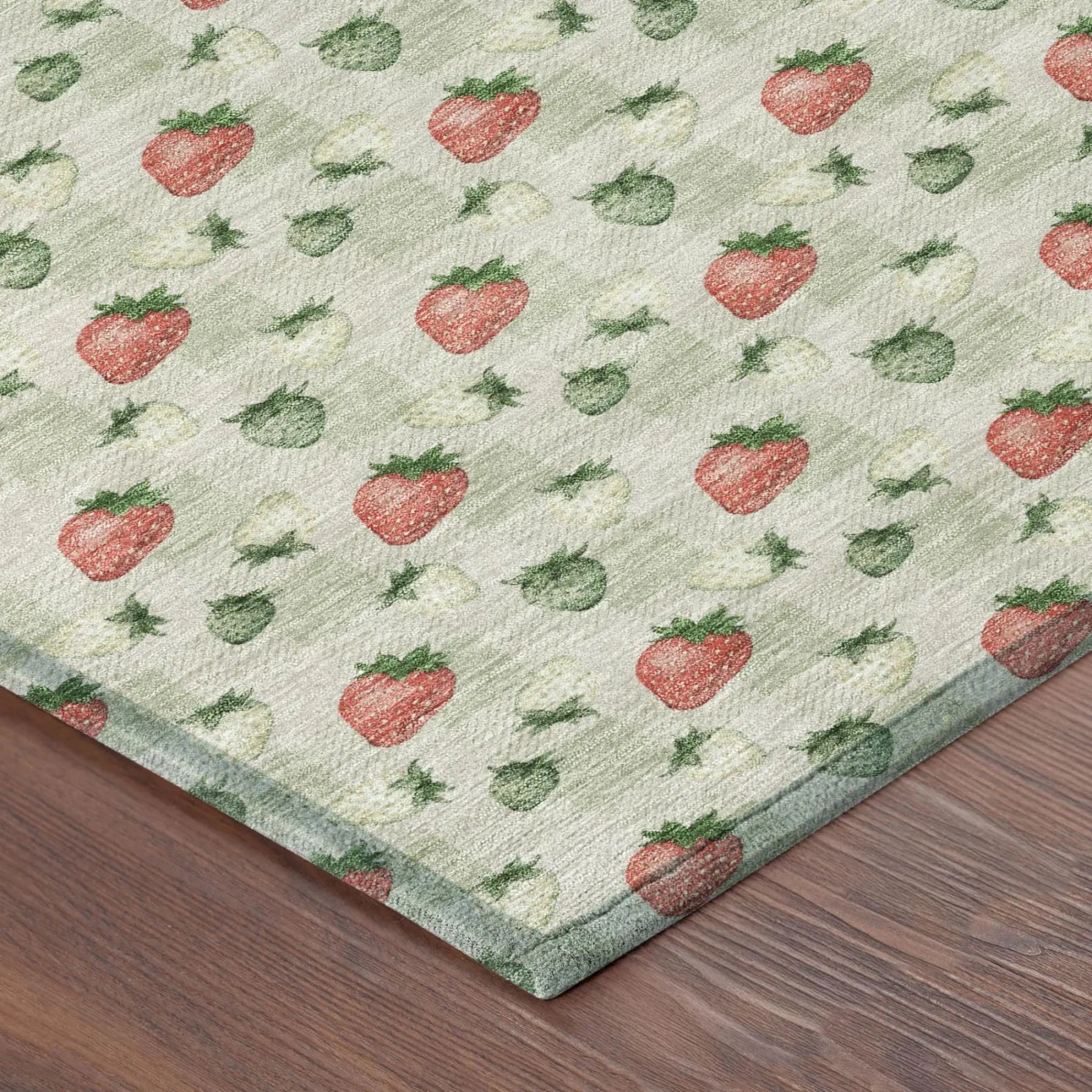 9' X 12' Green And Red Floral Washable Indoor Outdoor Area Rug Homeroots Outdoor