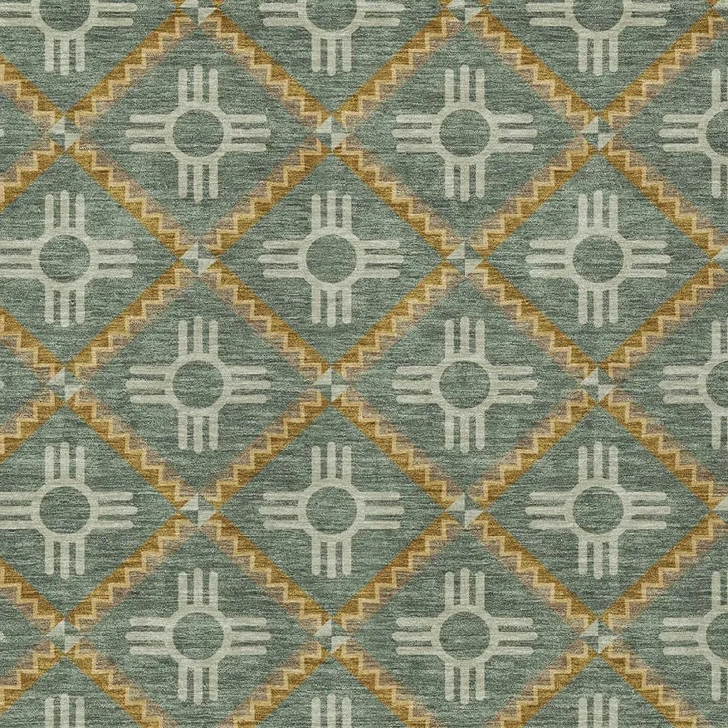 9' X 12' Green And Red Geometric Washable Indoor Outdoor Area Rug Homeroots Outdoor