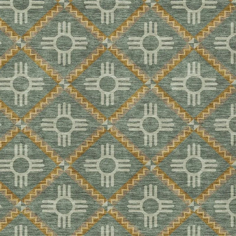9' X 12' Green And Red Geometric Washable Indoor Outdoor Area Rug Homeroots Outdoor