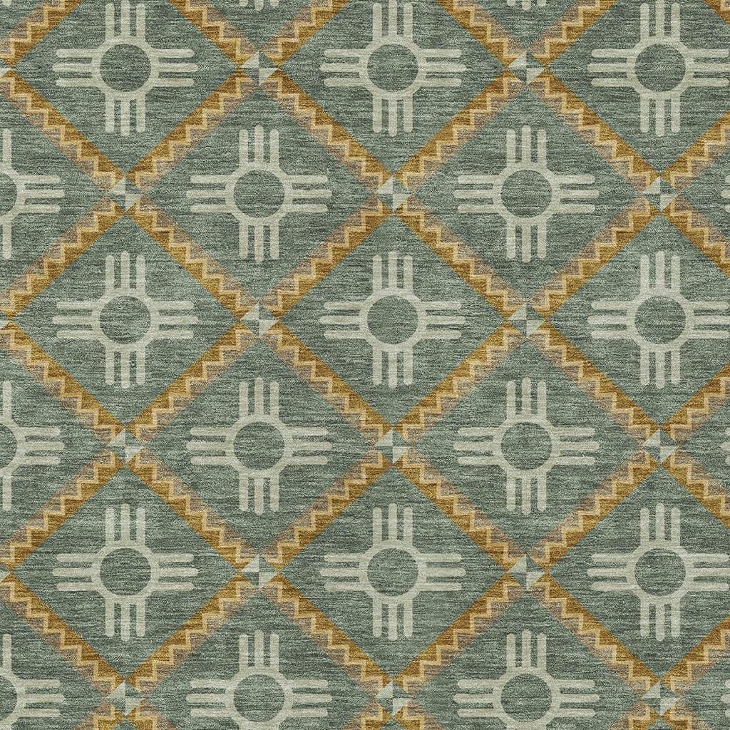 9' X 12' Green And Red Geometric Washable Indoor Outdoor Area Rug Homeroots Outdoor
