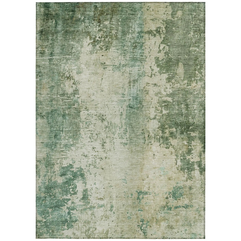 9' X 12' Green And Sage Abstract Washable Indoor Outdoor Area Rug Homeroots Outdoor