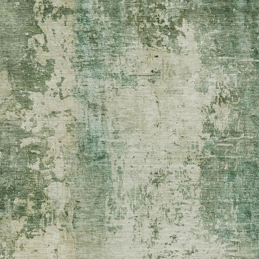 9' X 12' Green And Sage Abstract Washable Indoor Outdoor Area Rug Homeroots Outdoor