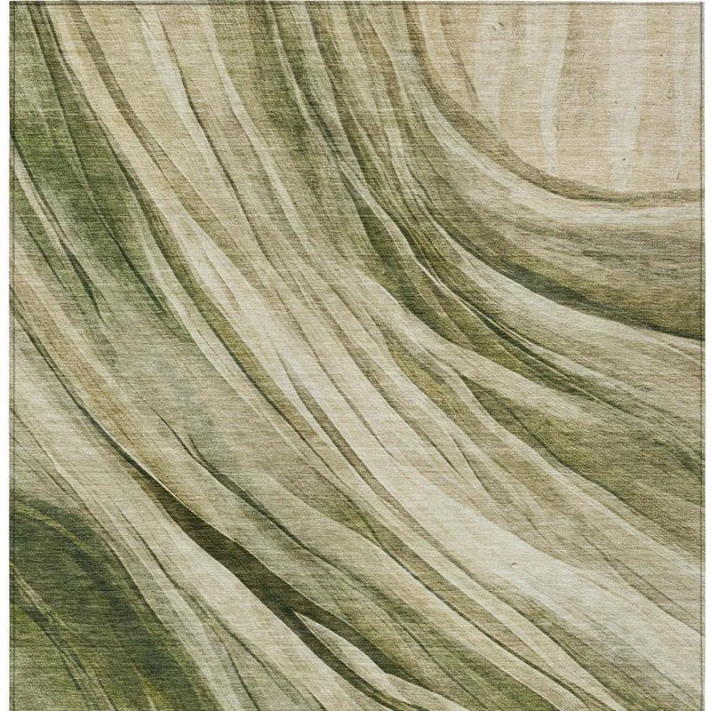 9' X 12' Green And Sage Abstract Washable Indoor Outdoor Area Rug Homeroots Outdoor