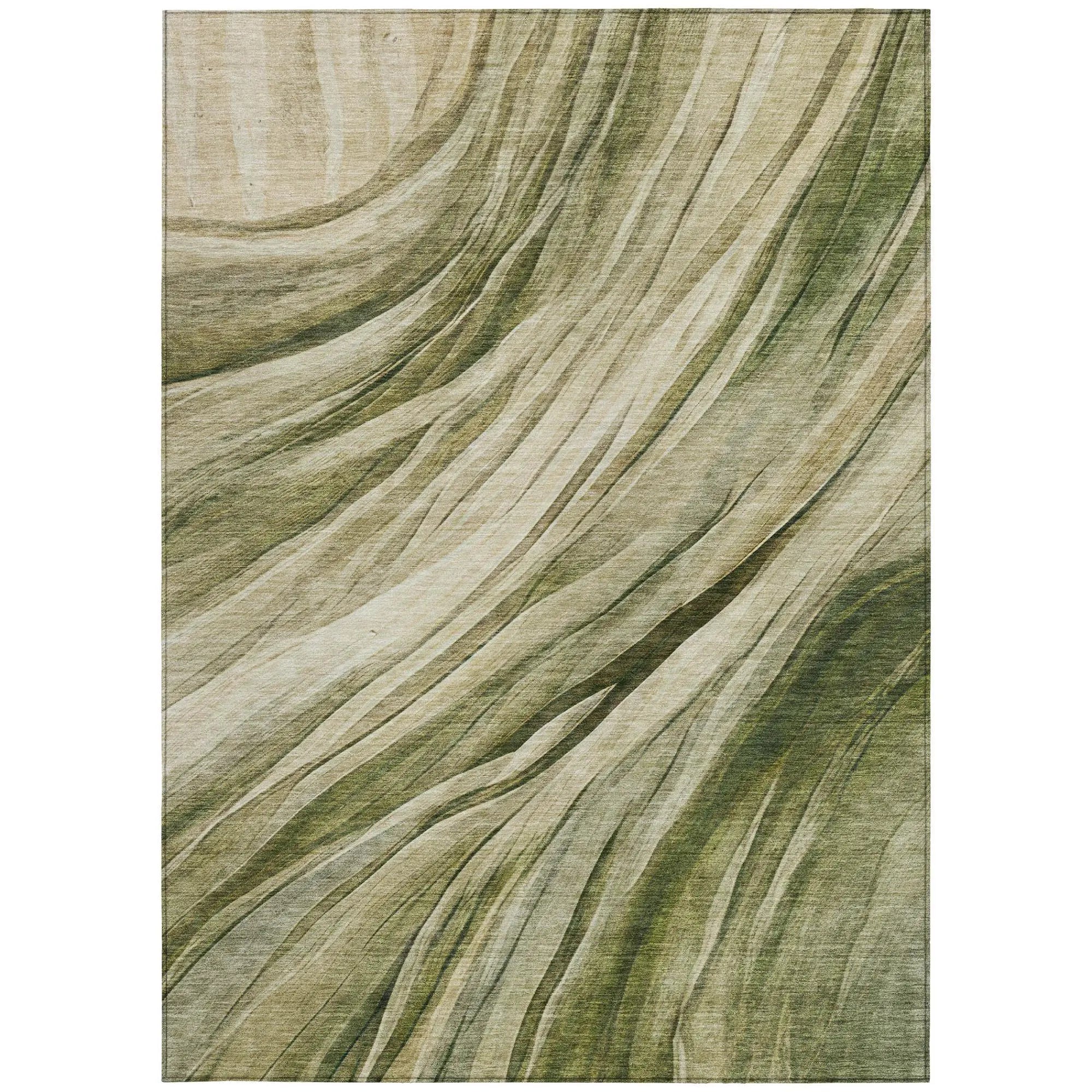 9' X 12' Green And Sage Abstract Washable Indoor Outdoor Area Rug Homeroots Outdoor