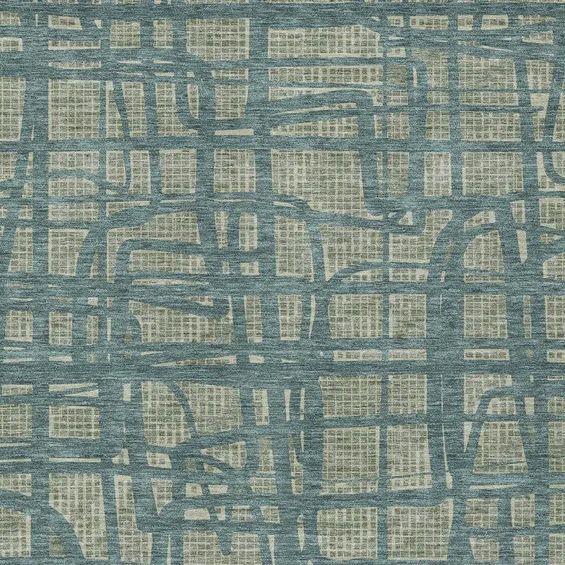 9' X 12' Green And Sage Abstract Washable Indoor Outdoor Area Rug Homeroots Outdoor