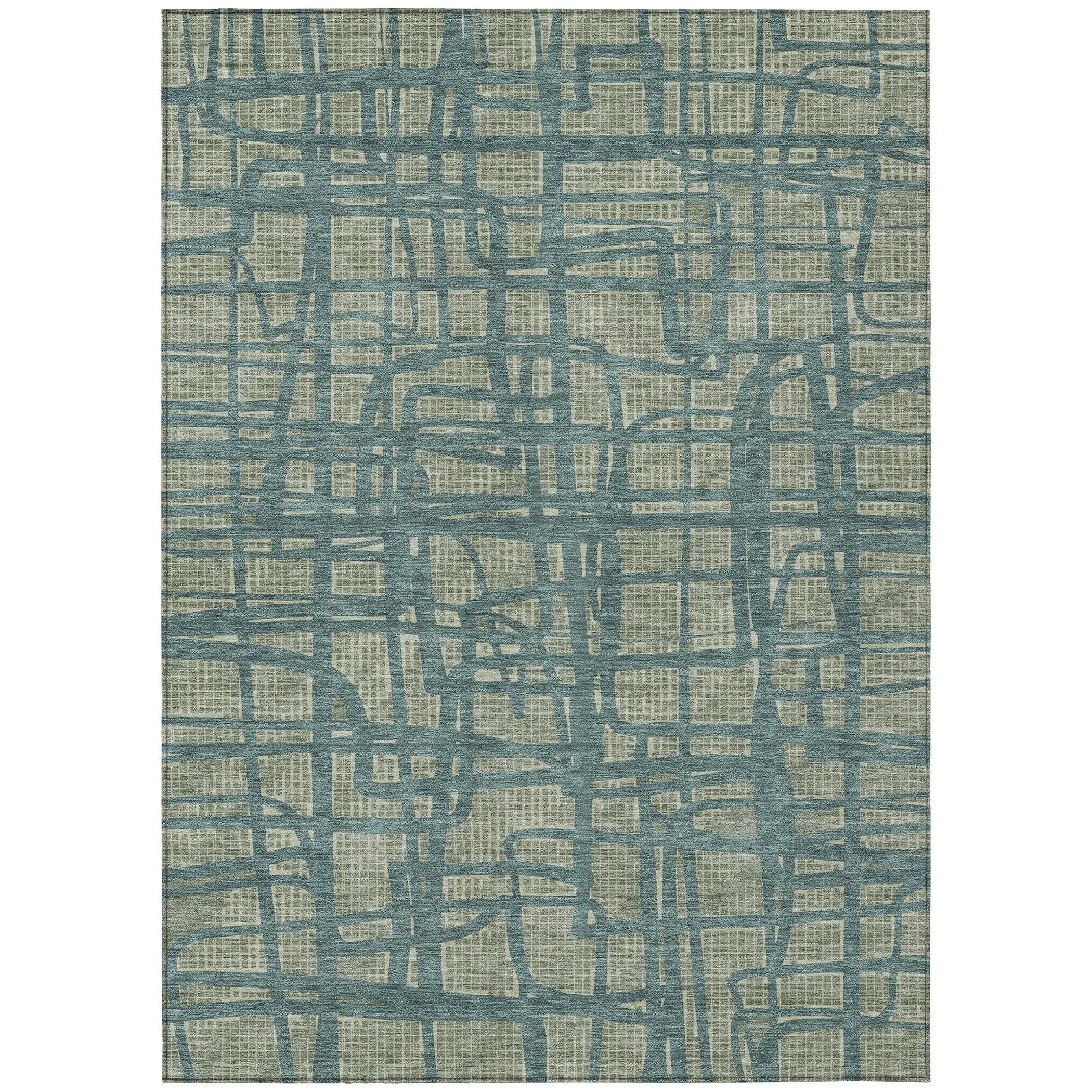 9' X 12' Green And Sage Abstract Washable Indoor Outdoor Area Rug Homeroots Outdoor
