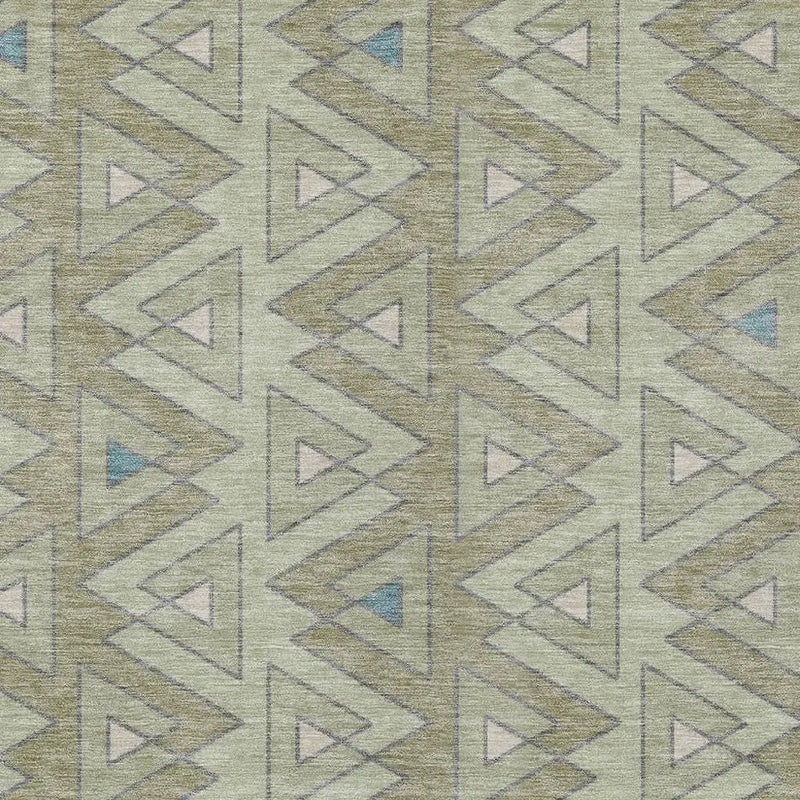 9' X 12' Green And Sage Geometric Washable Indoor Outdoor Area Rug Homeroots Outdoor