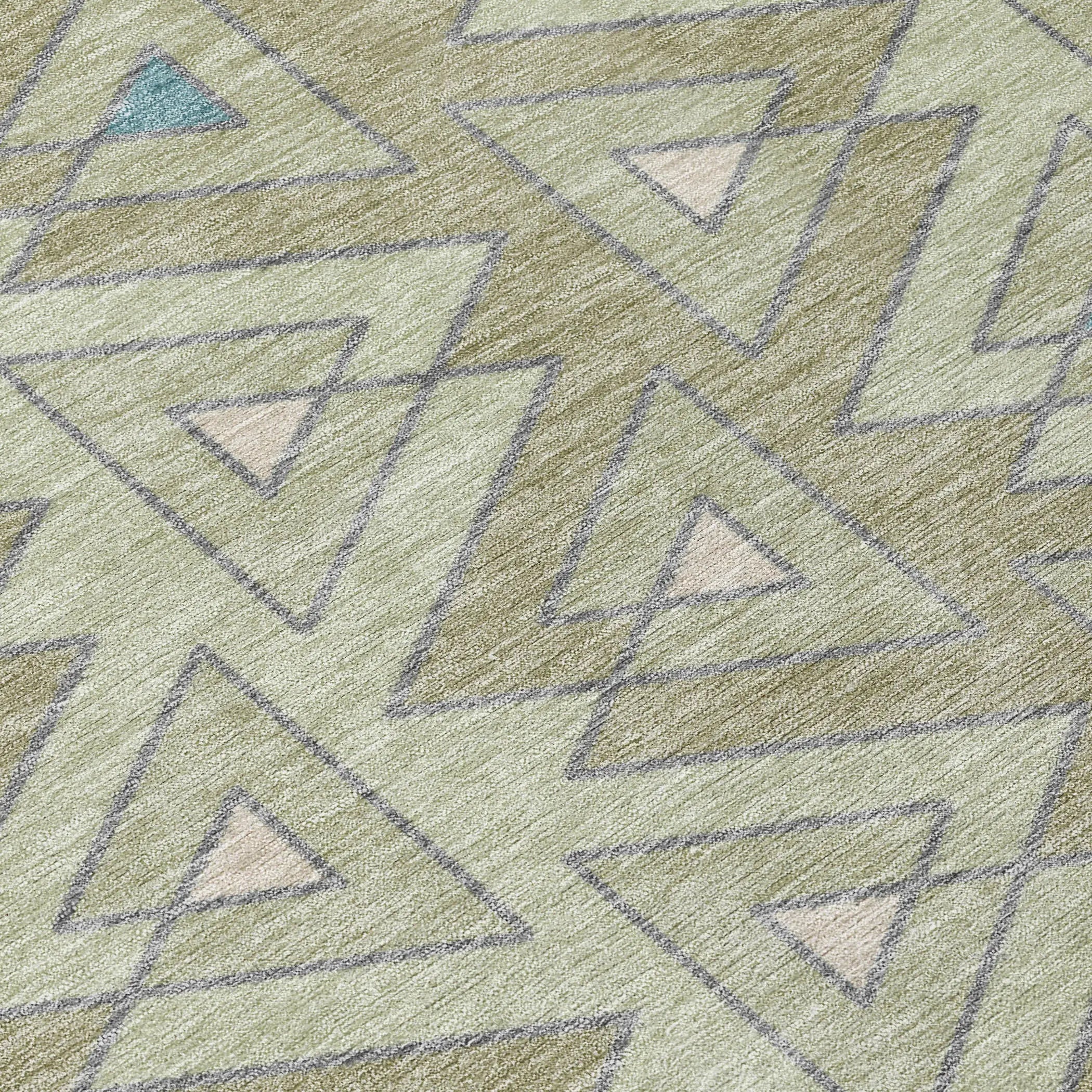 9' X 12' Green And Sage Geometric Washable Indoor Outdoor Area Rug Homeroots Outdoor