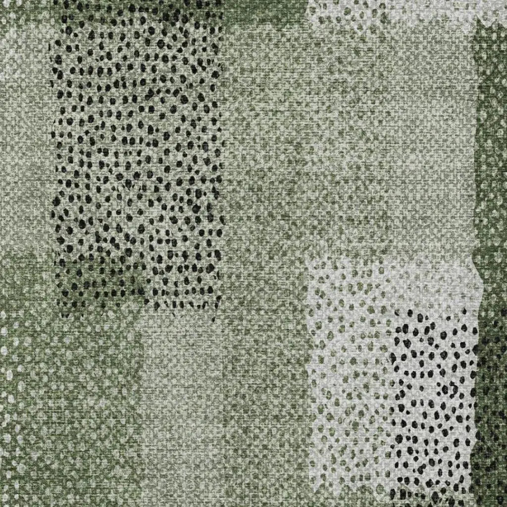 9' X 12' Green And Silver Abstract Washable Indoor Outdoor Area Rug Homeroots Outdoor