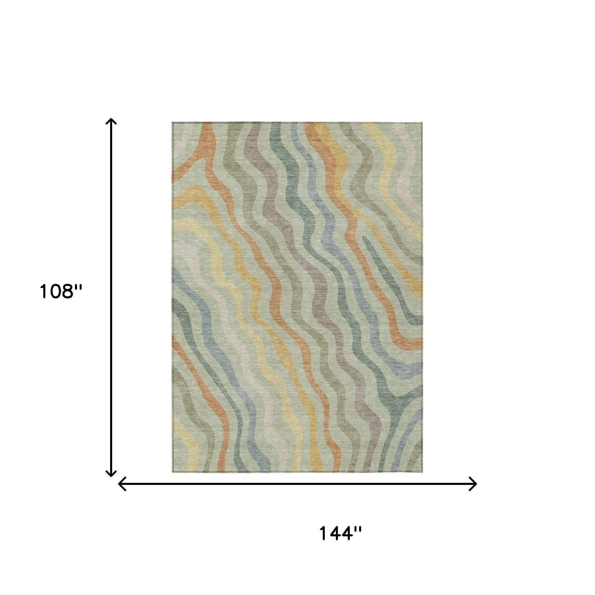 9' X 12' Green And Taupe Abstract Washable Indoor Outdoor Area Rug Homeroots Outdoor