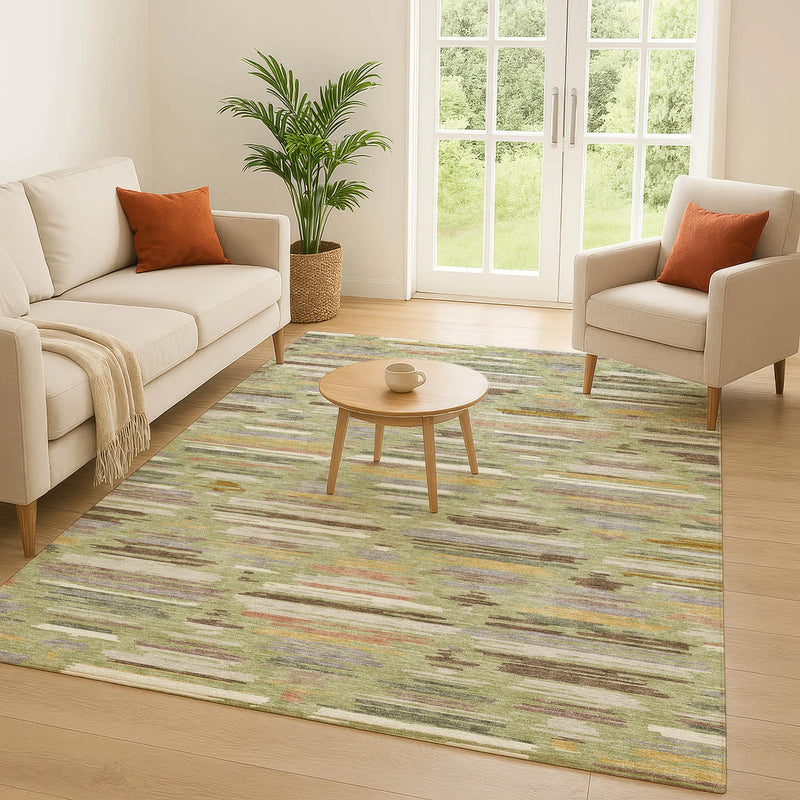 9' X 12' Green And Taupe Southwestern Washable Indoor Outdoor Area Rug Homeroots Outdoor