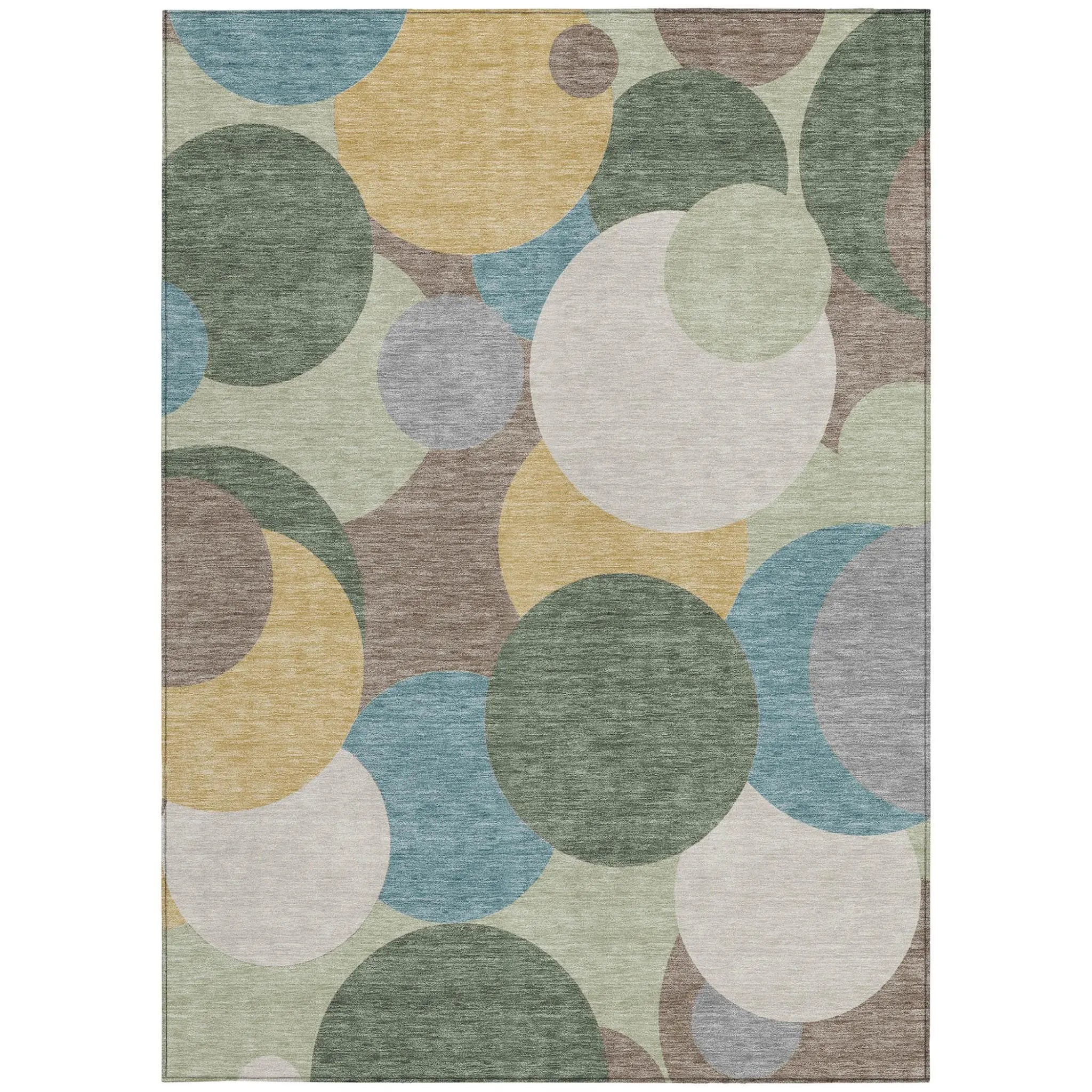 9' X 12' Green And Teal Blue Geometric Washable Indoor Outdoor Area Rug Homeroots Outdoor