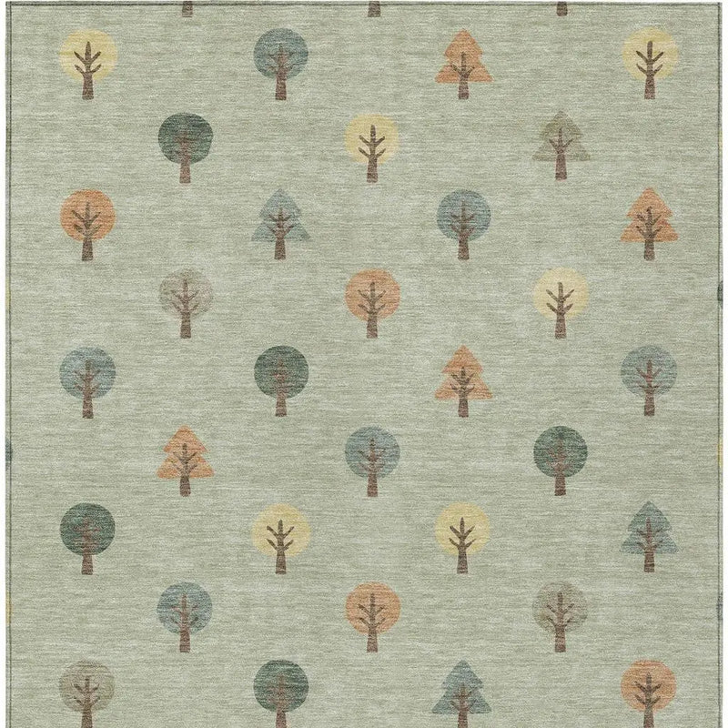9' X 12' Green And Wheat Geometric Washable Indoor Outdoor Area Rug Homeroots Outdoor