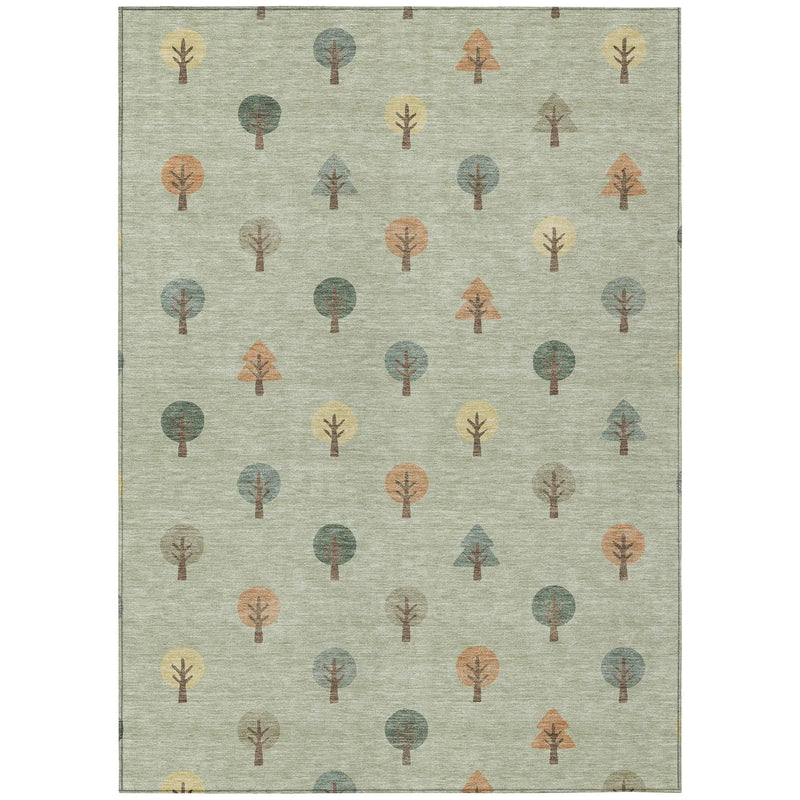 9' X 12' Green And Wheat Geometric Washable Indoor Outdoor Area Rug Homeroots Outdoor