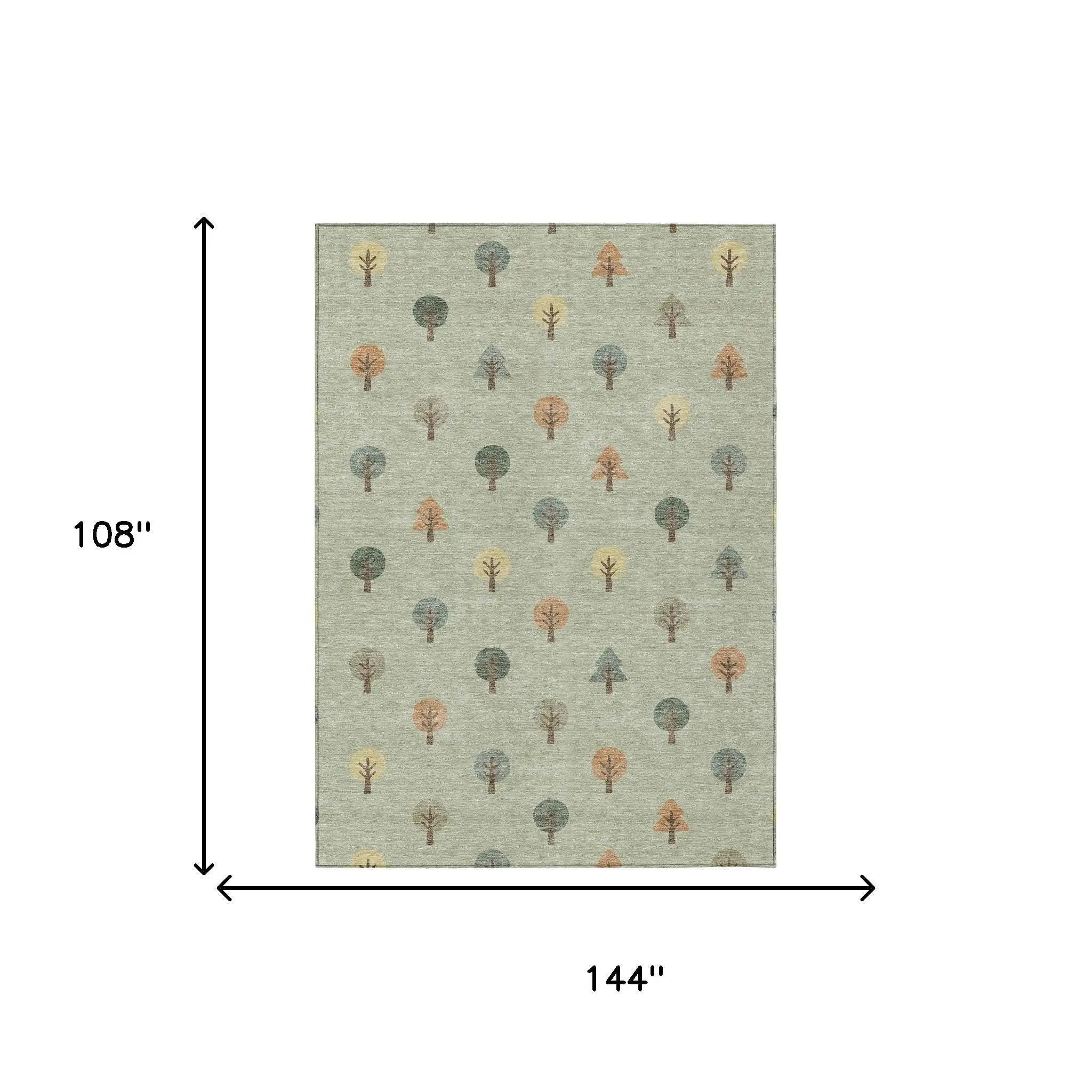 9' X 12' Green And Wheat Geometric Washable Indoor Outdoor Area Rug Homeroots Outdoor
