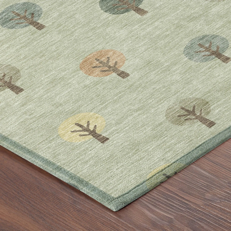 9' X 12' Green And Wheat Geometric Washable Indoor Outdoor Area Rug Homeroots Outdoor