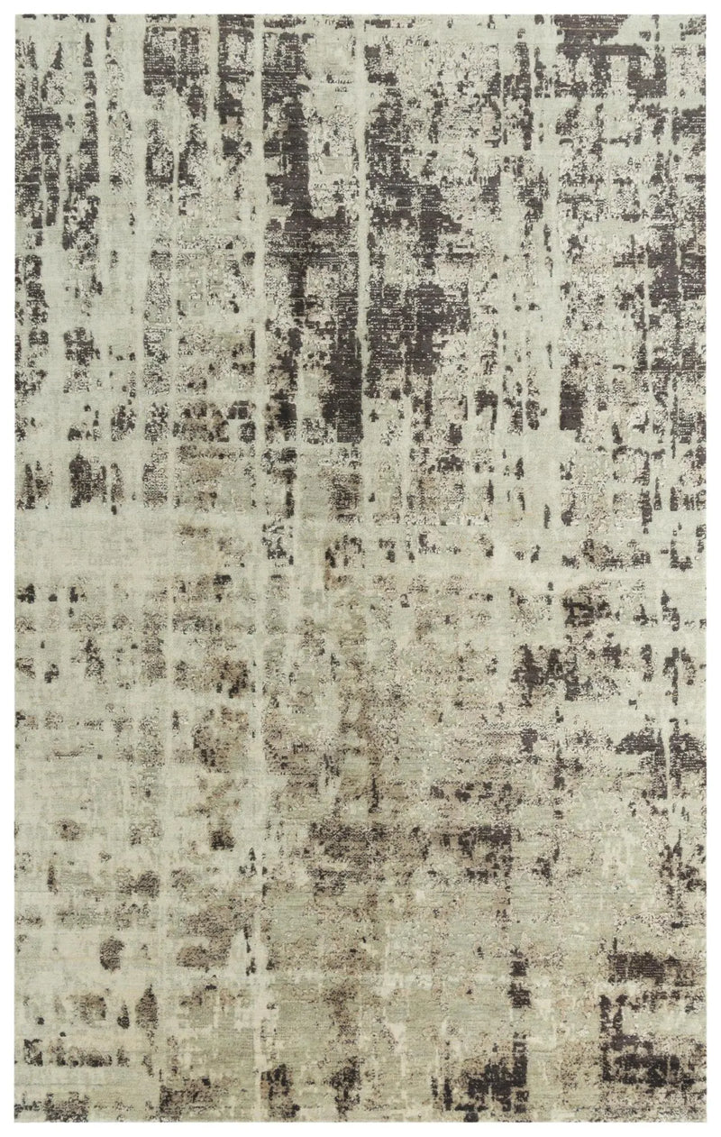 9' X 12' Green Brown And Beige New Zealand Lambs Wool Abstract Hand Carved Handmade Area Rug Homeroots Home Decor