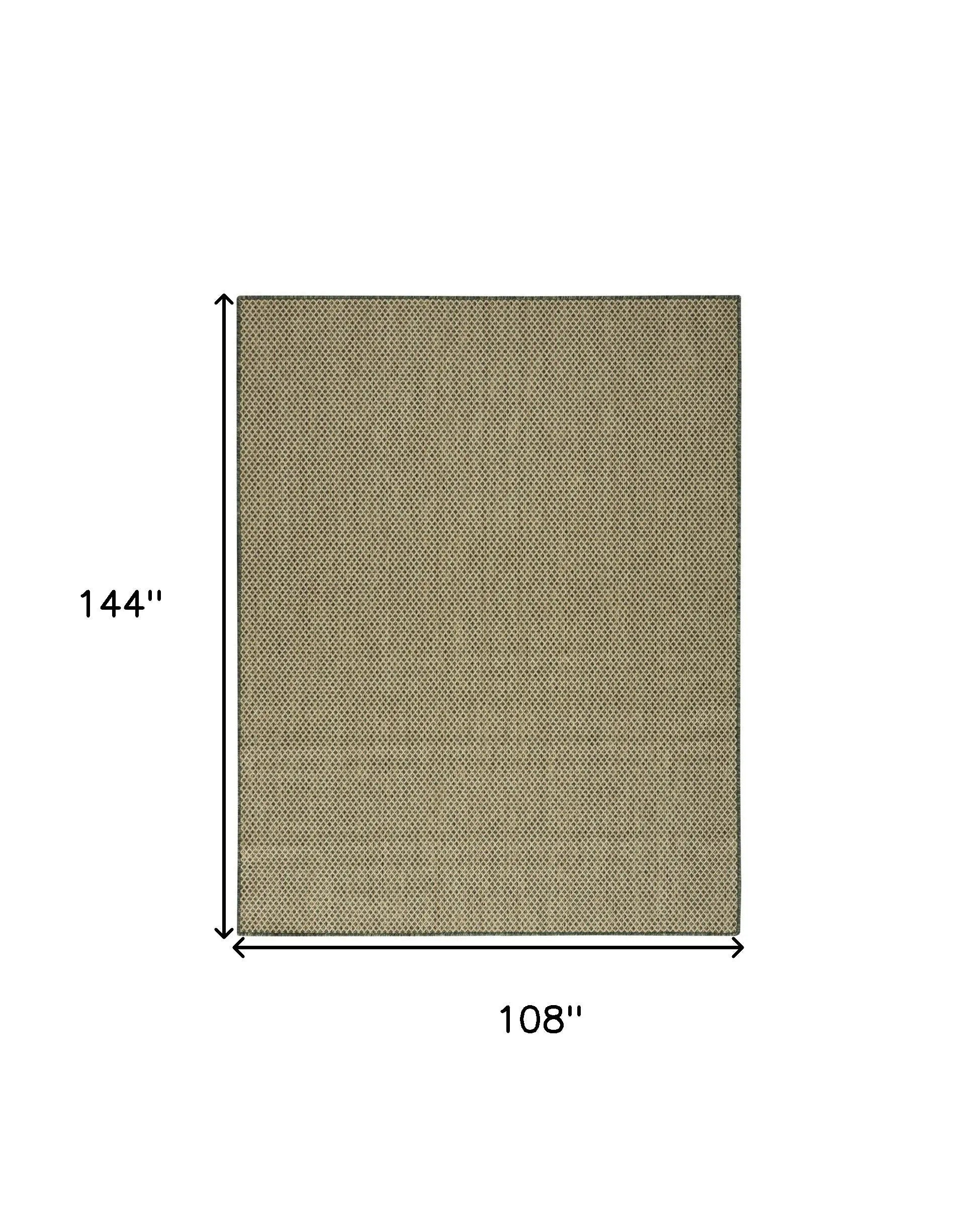 9' X 12' Green Geometric Indoor Outdoor Area Rug Homeroots Outdoor