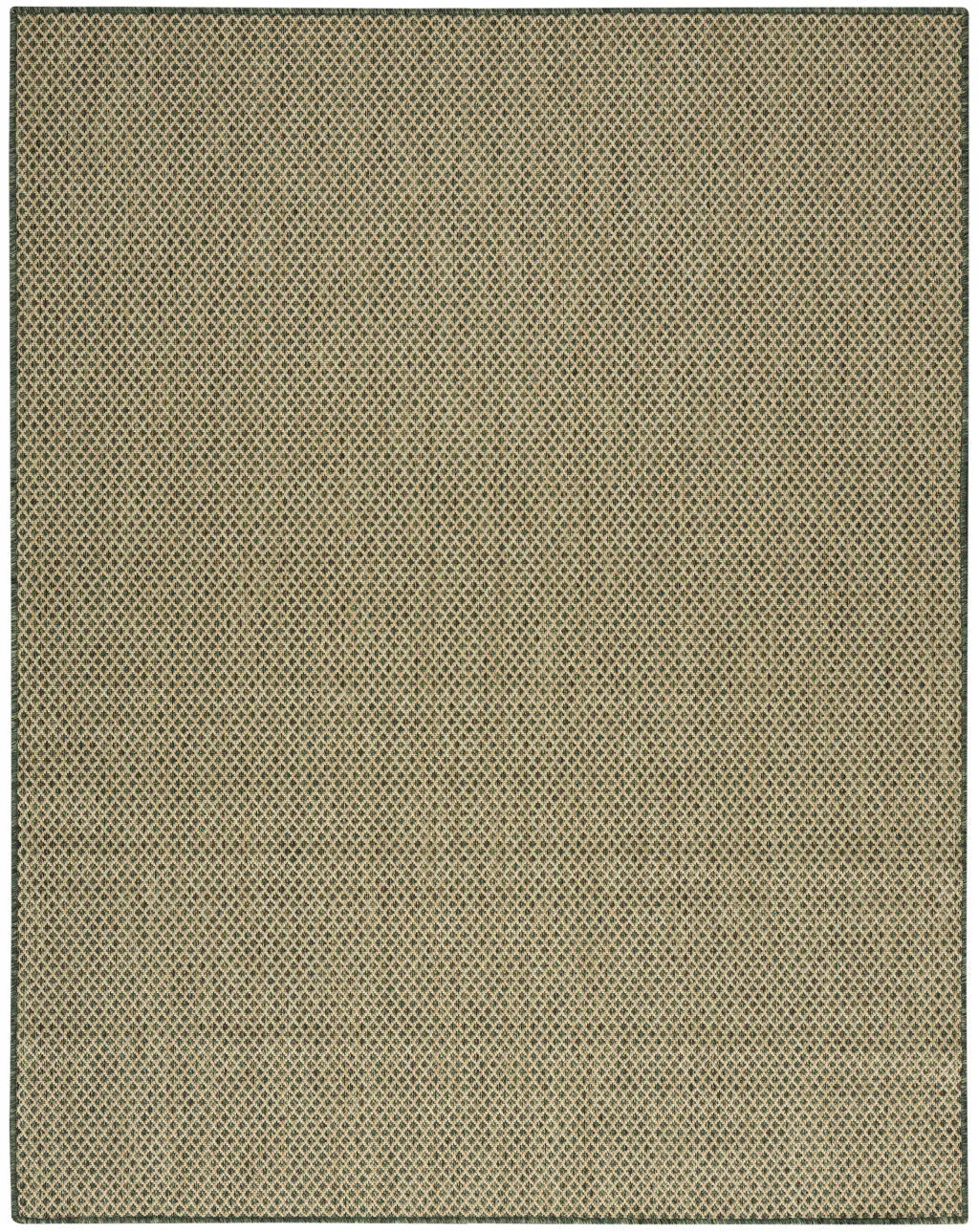 9' X 12' Green Geometric Indoor Outdoor Area Rug Homeroots Outdoor