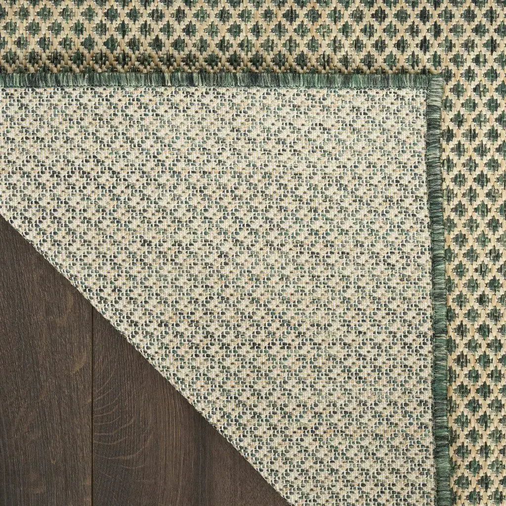 9' X 12' Green Geometric Indoor Outdoor Area Rug Homeroots Outdoor