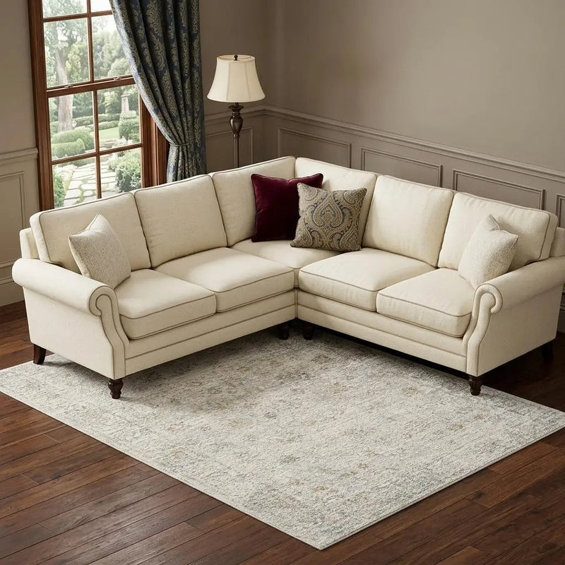 9' X 12' Ivory And Beige Abstract Area Rug Homeroots Home Decor