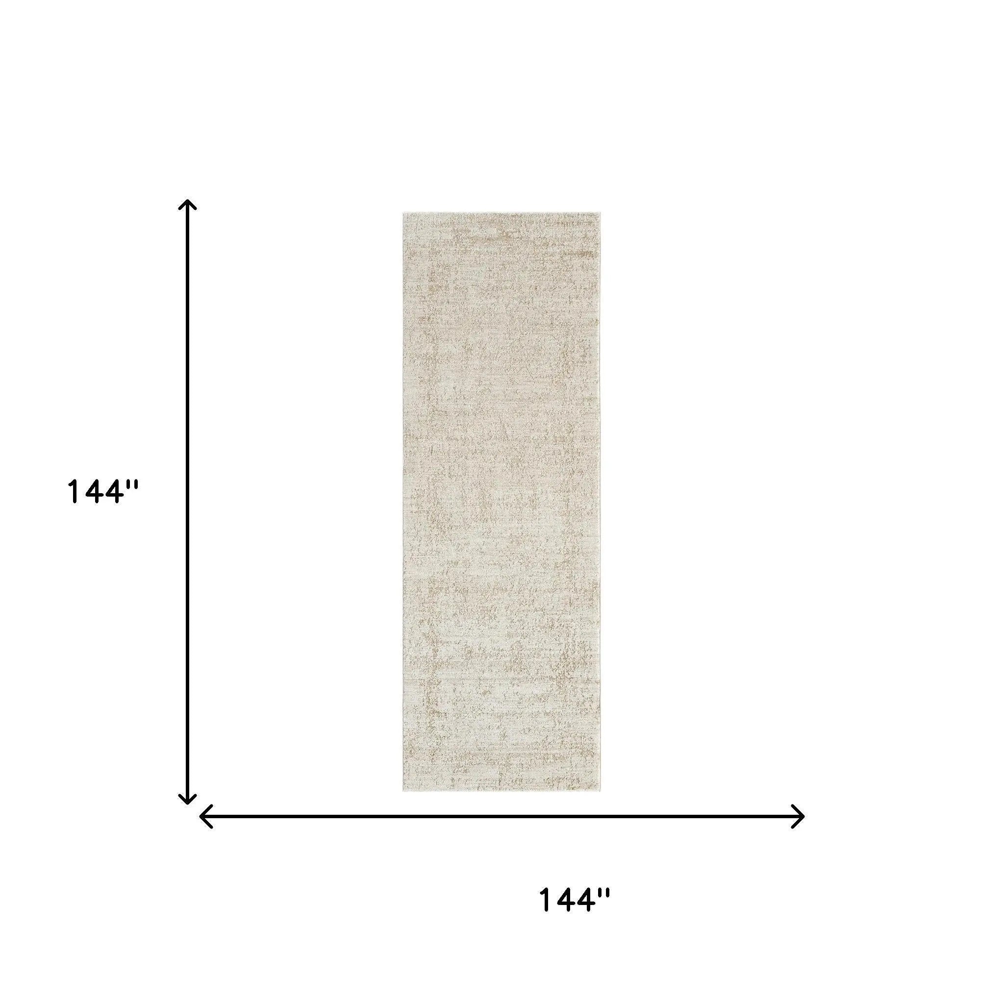 9' X 12' Ivory And Beige Abstract Area Rug Homeroots Home Decor