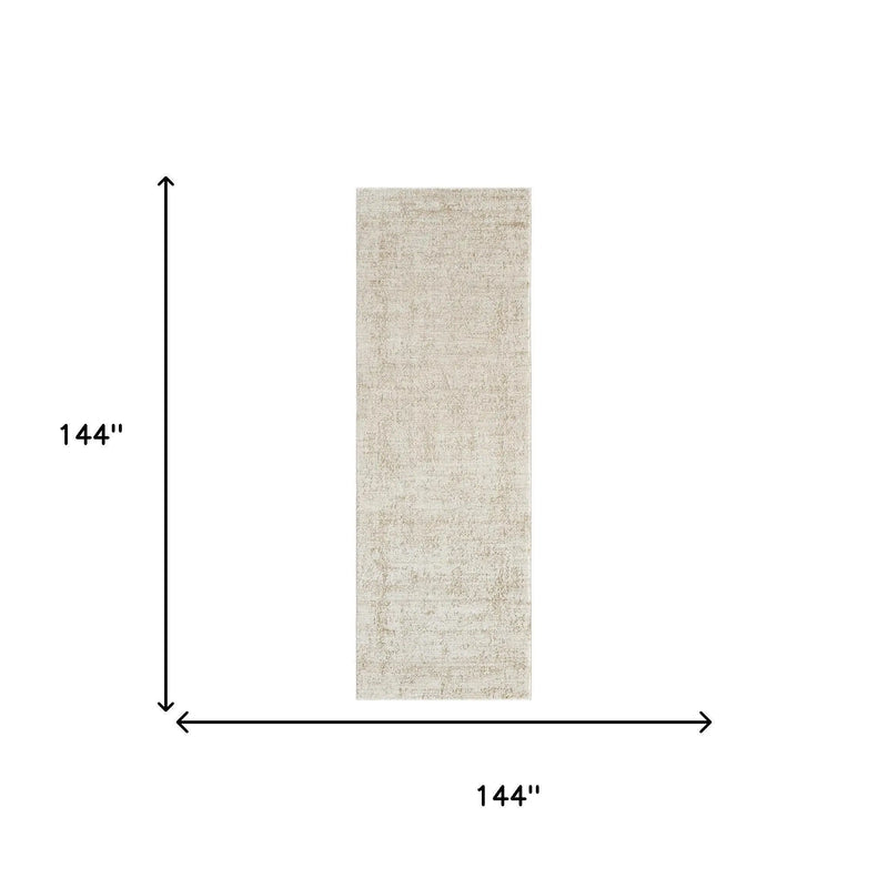 9' X 12' Ivory And Beige Abstract Area Rug Homeroots Home Decor