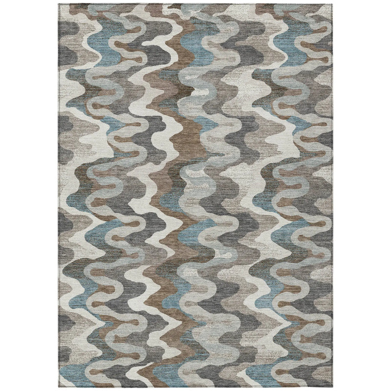 9' X 12' Ivory And Beige Abstract Washable Indoor Outdoor Area Rug Homeroots Outdoor