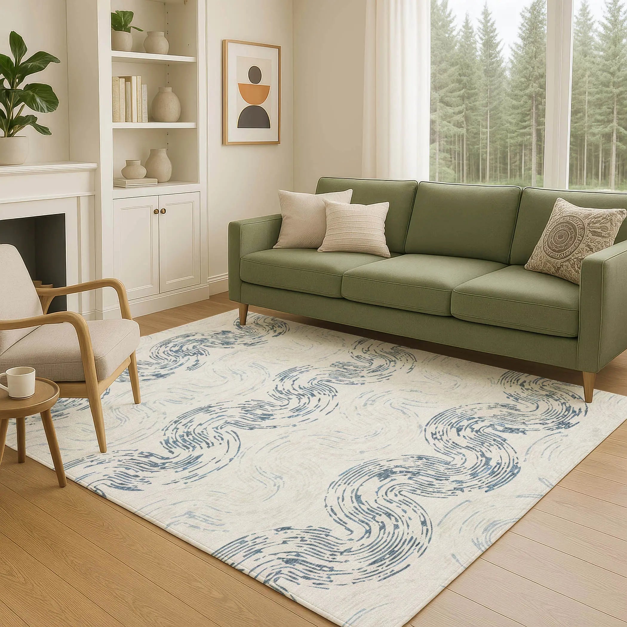 9' X 12' Ivory And Beige Abstract Washable Indoor Outdoor Area Rug Homeroots Outdoor