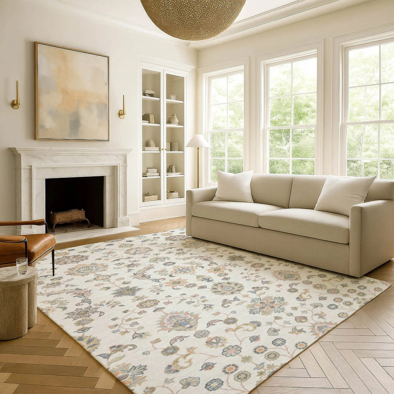 9' X 12' Ivory And Beige Abstract Washable Indoor Outdoor Area Rug Homeroots Outdoor