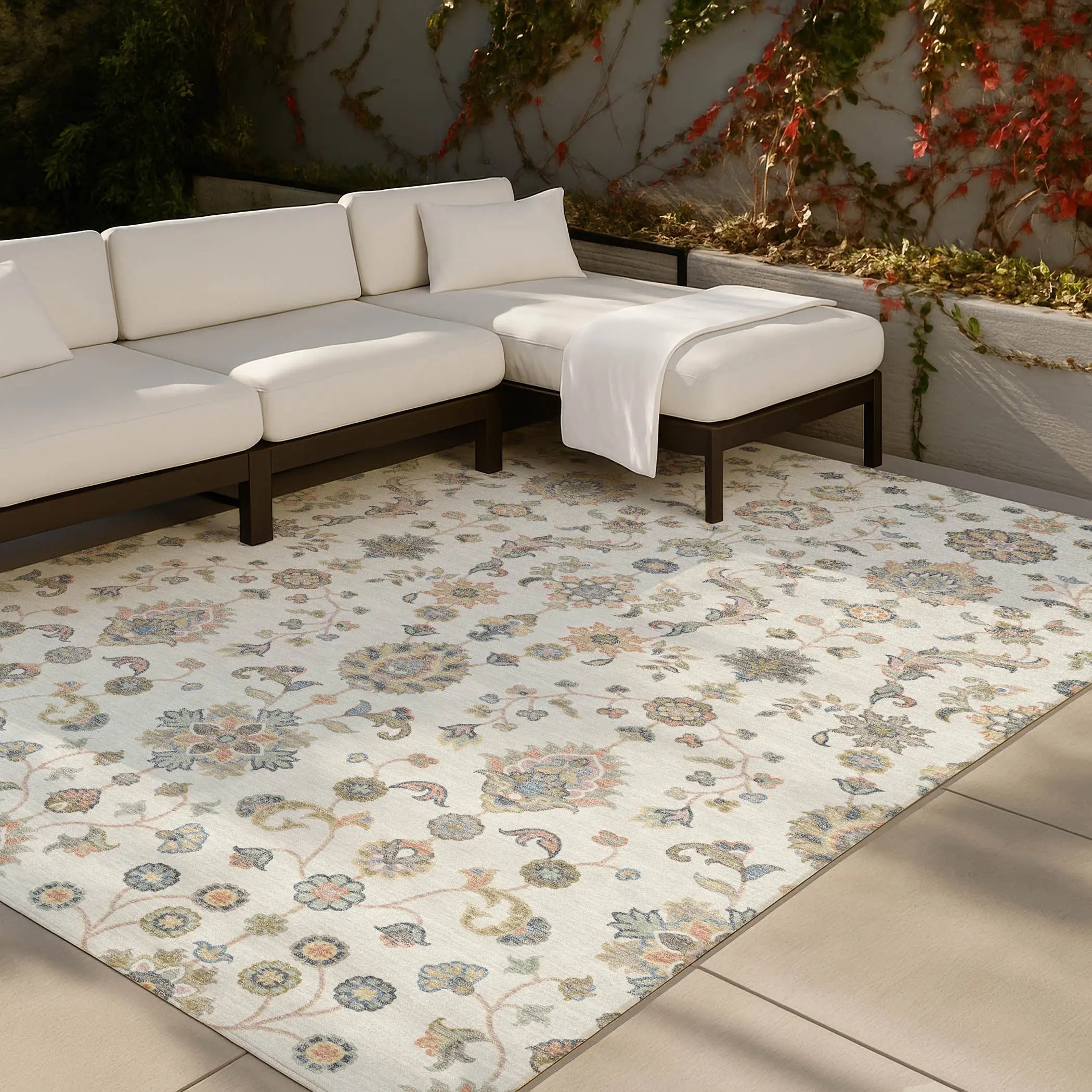 9' X 12' Ivory And Beige Abstract Washable Indoor Outdoor Area Rug Homeroots Outdoor