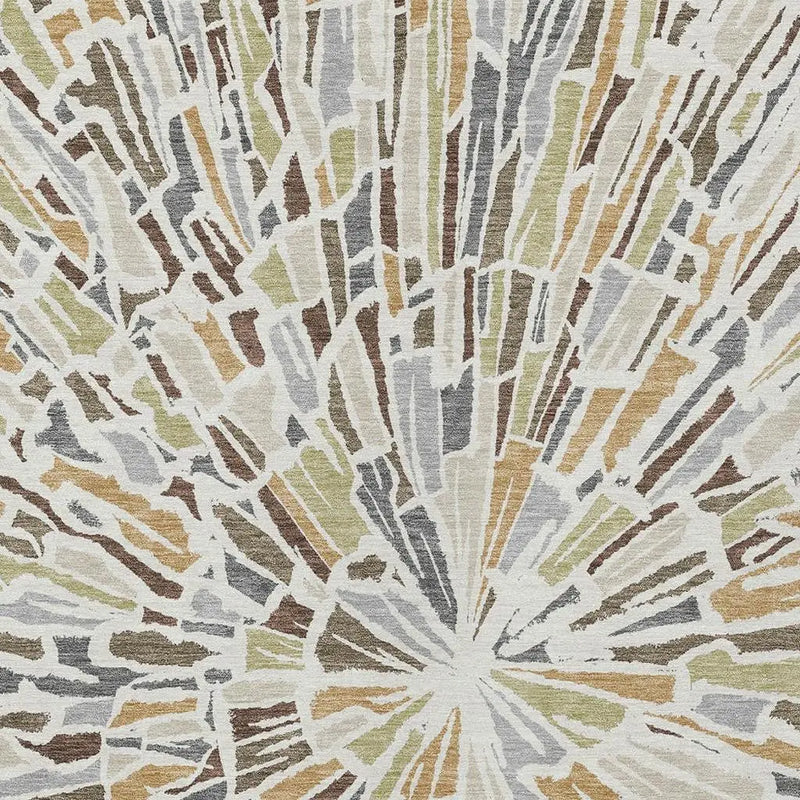 9' X 12' Ivory And Beige Abstract Washable Indoor Outdoor Area Rug Homeroots Outdoor