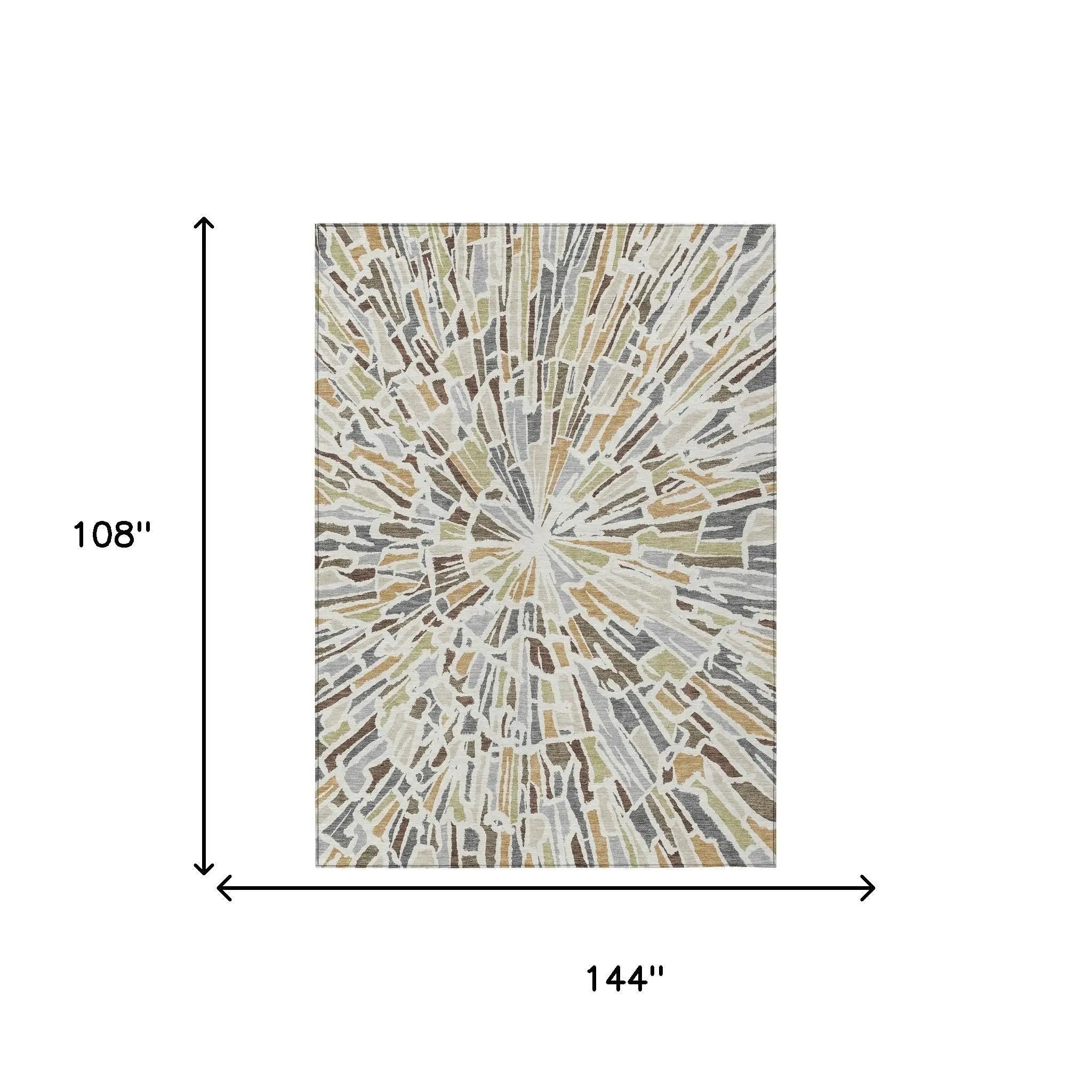 9' X 12' Ivory And Beige Abstract Washable Indoor Outdoor Area Rug Homeroots Outdoor