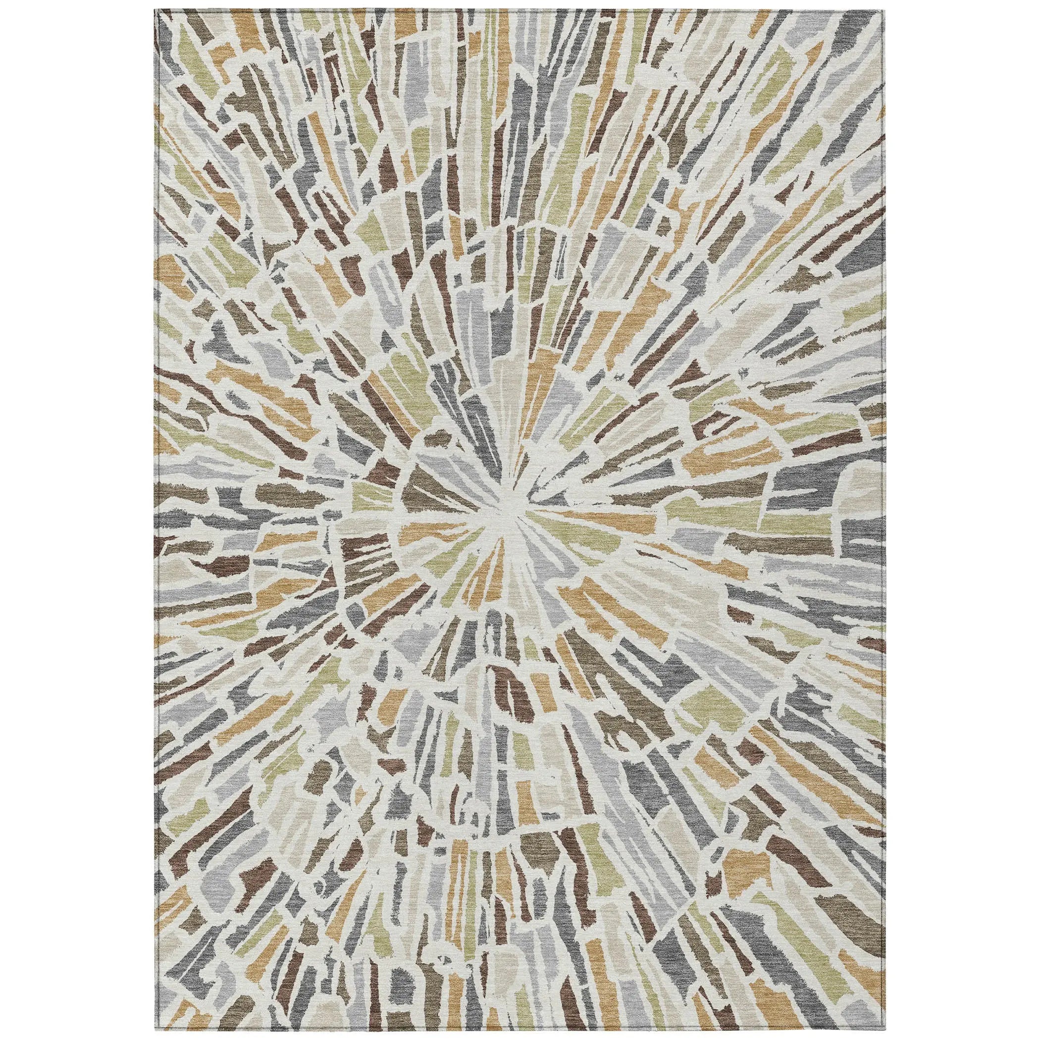 9' X 12' Ivory And Beige Abstract Washable Indoor Outdoor Area Rug Homeroots Outdoor