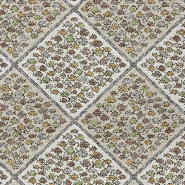 9' X 12' Ivory And Beige Abstract Washable Indoor Outdoor Area Rug Homeroots Outdoor