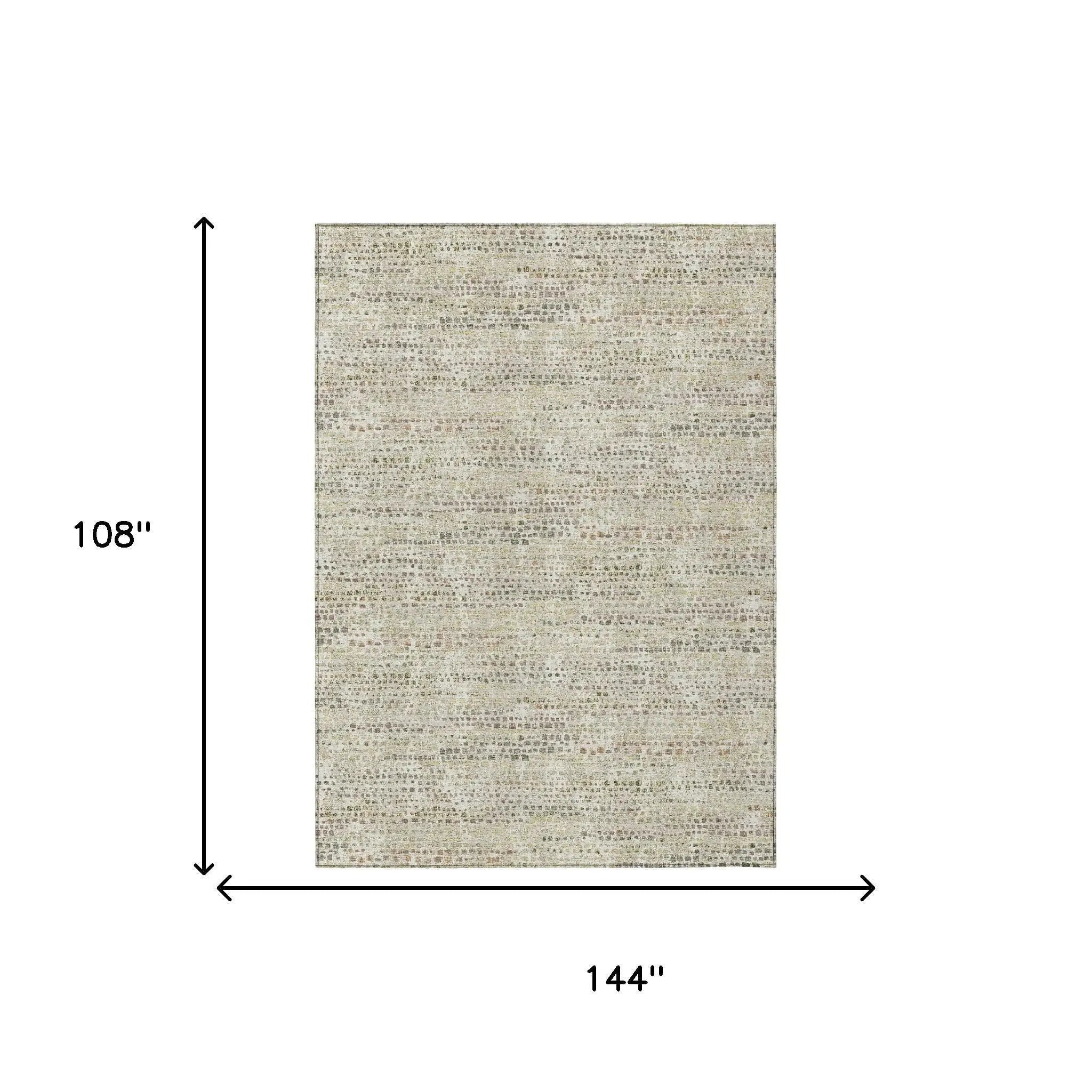 9' X 12' Ivory And Beige Abstract Washable Indoor Outdoor Area Rug Homeroots Outdoor