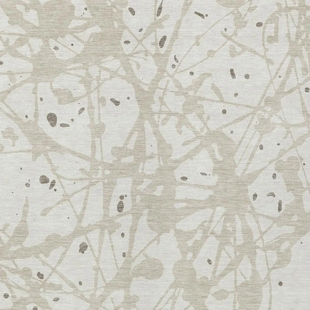 9' X 12' Ivory And Beige Abstract Washable Indoor Outdoor Area Rug Homeroots Outdoor