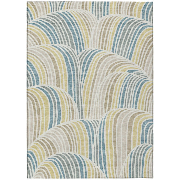 9' X 12' Ivory And Beige Abstract Washable Indoor Outdoor Area Rug Homeroots Outdoor