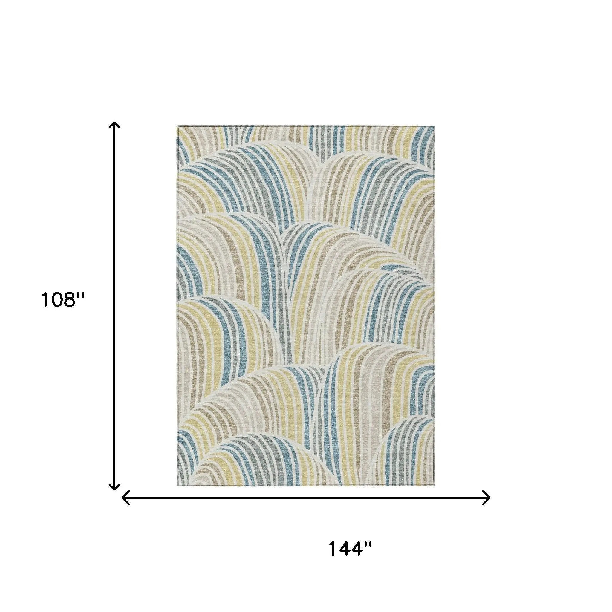 9' X 12' Ivory And Beige Abstract Washable Indoor Outdoor Area Rug Homeroots Outdoor