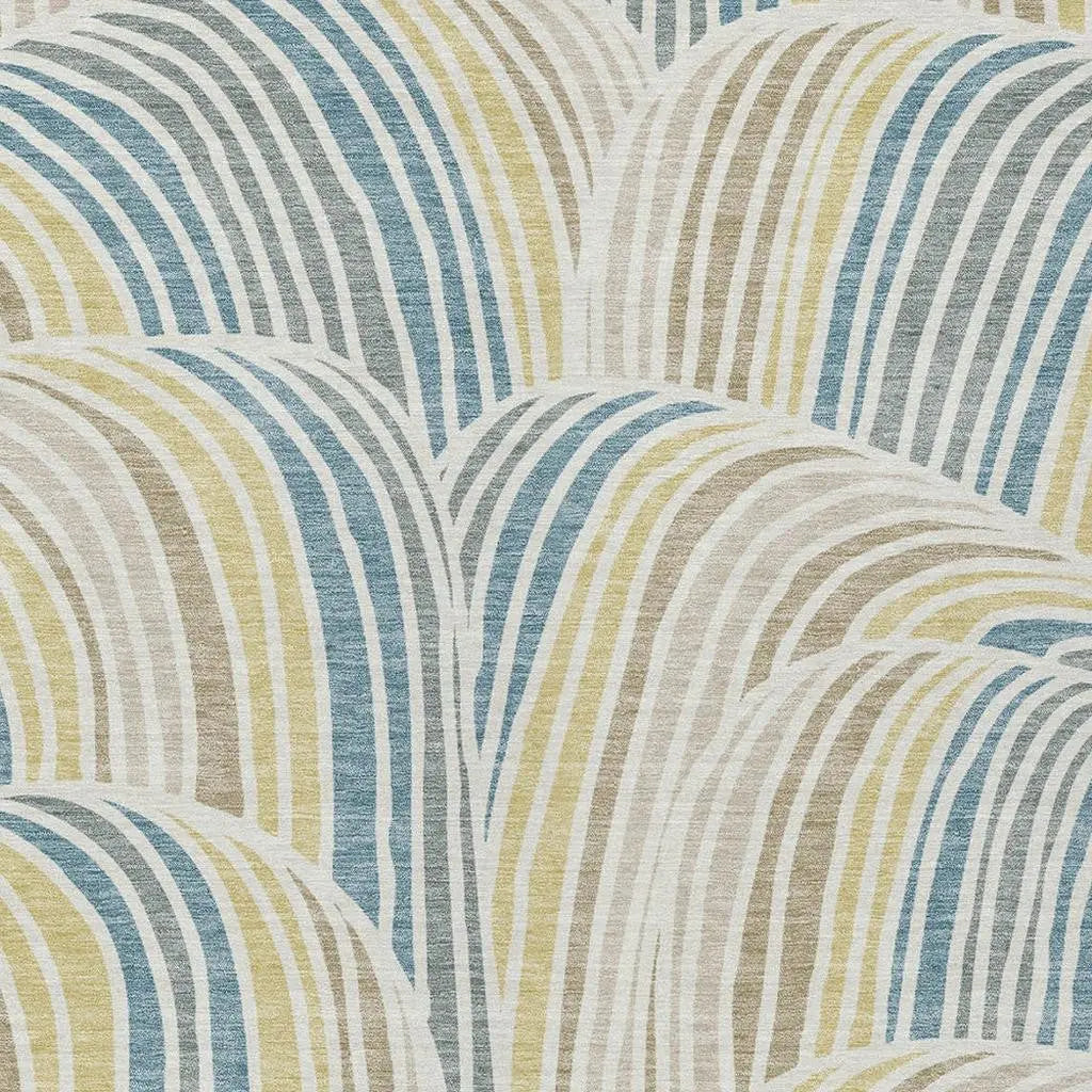 9' X 12' Ivory And Beige Abstract Washable Indoor Outdoor Area Rug Homeroots Outdoor
