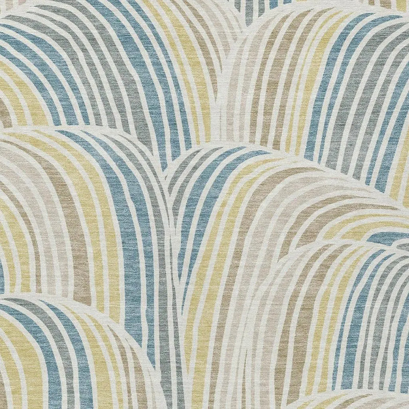 9' X 12' Ivory And Beige Abstract Washable Indoor Outdoor Area Rug Homeroots Outdoor