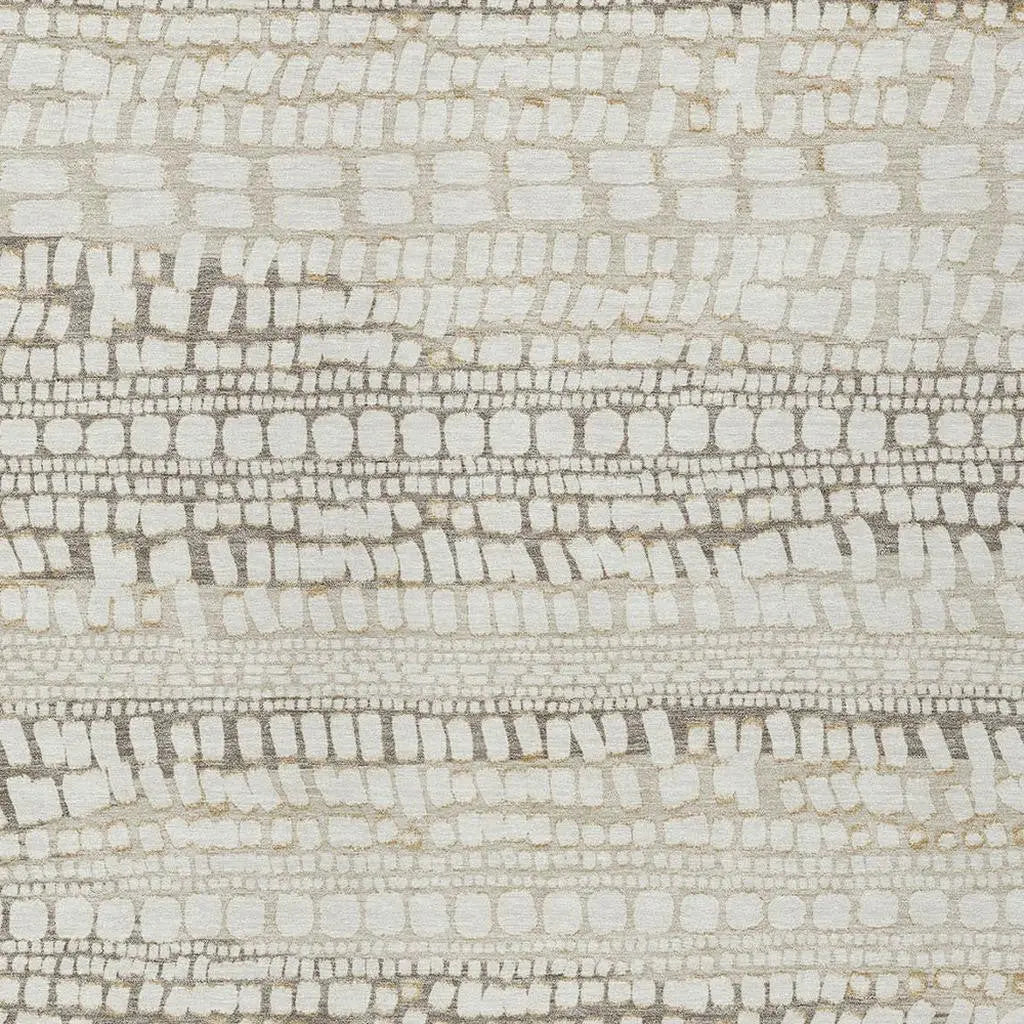 9' X 12' Ivory And Beige Abstract Washable Indoor Outdoor Area Rug Homeroots Outdoor