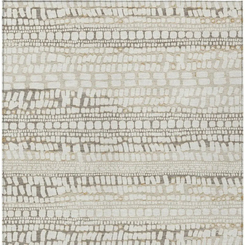 9' X 12' Ivory And Beige Abstract Washable Indoor Outdoor Area Rug Homeroots Outdoor