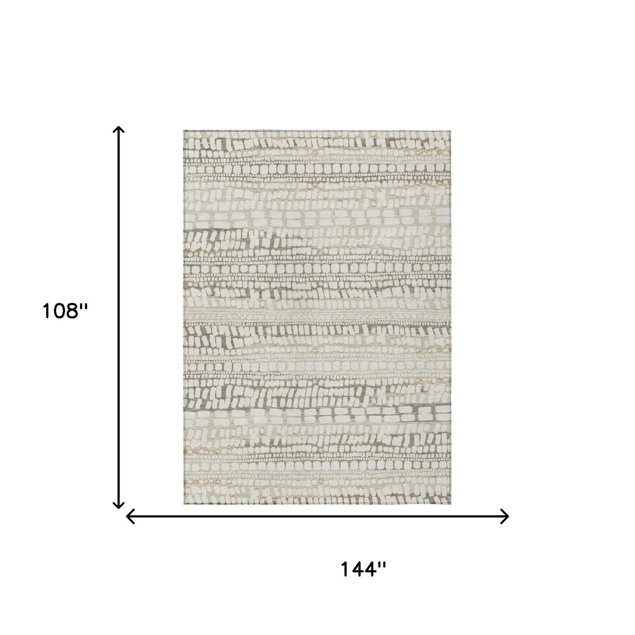 9' X 12' Ivory And Beige Abstract Washable Indoor Outdoor Area Rug Homeroots Outdoor