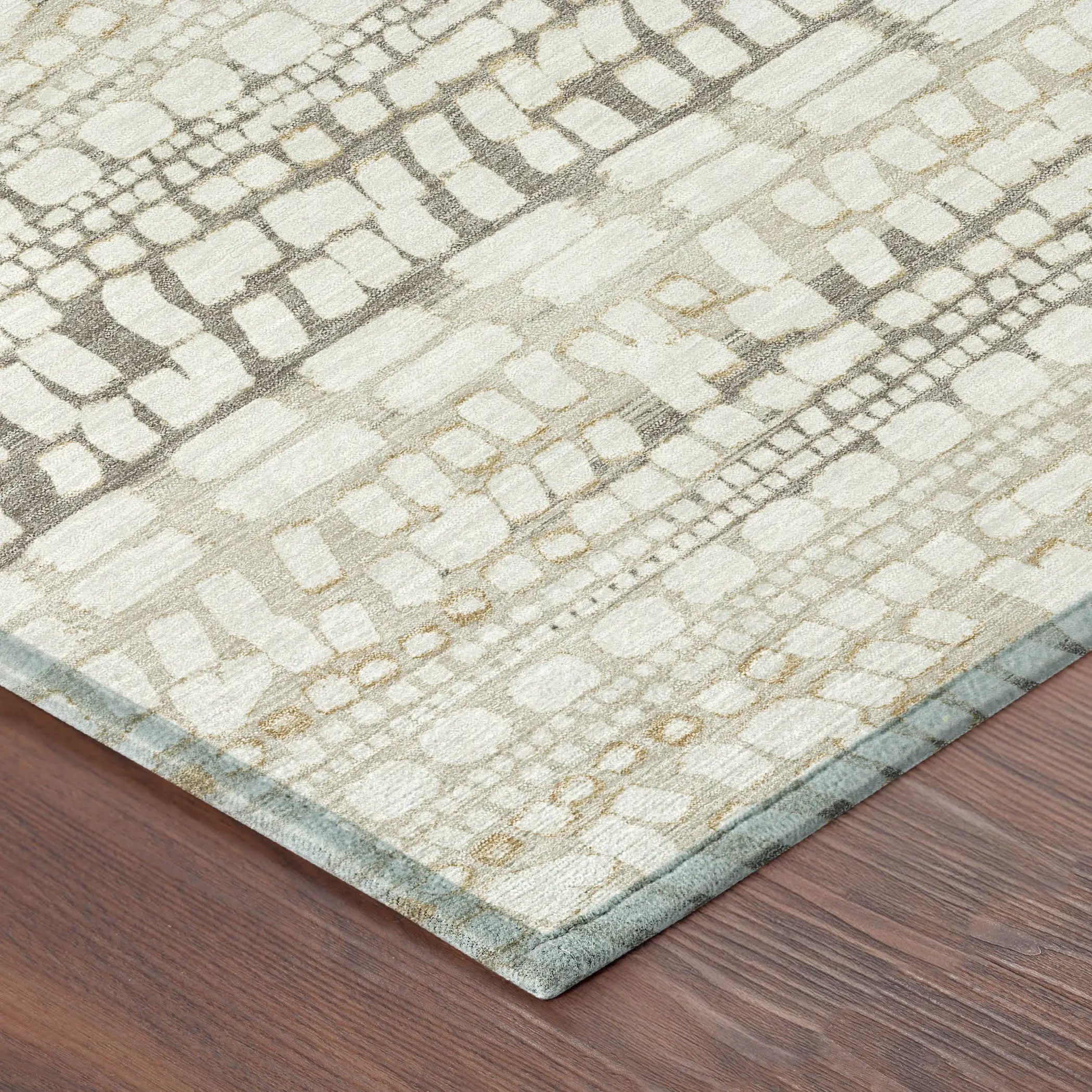 9' X 12' Ivory And Beige Abstract Washable Indoor Outdoor Area Rug Homeroots Outdoor