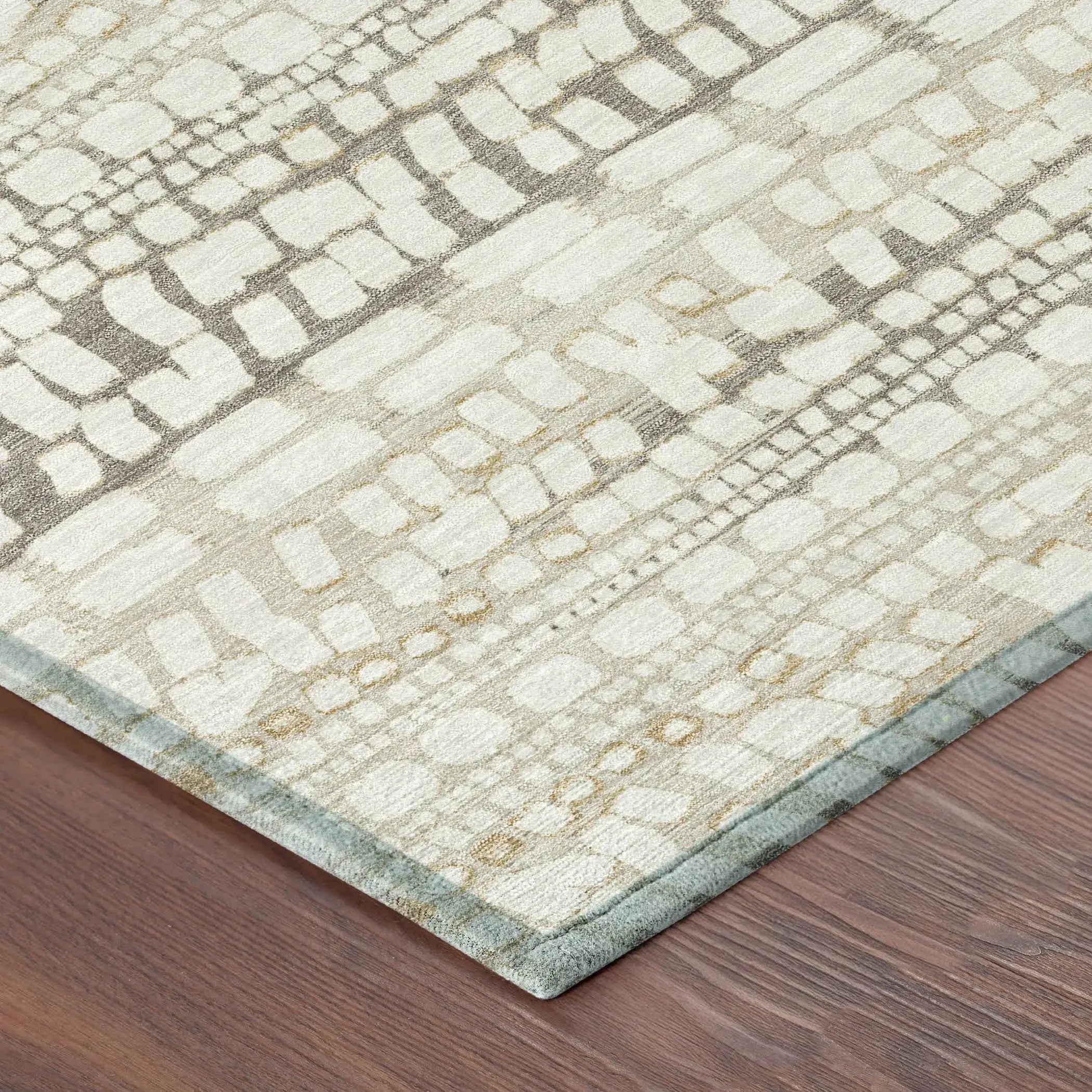 9' X 12' Ivory And Beige Abstract Washable Indoor Outdoor Area Rug Homeroots Outdoor