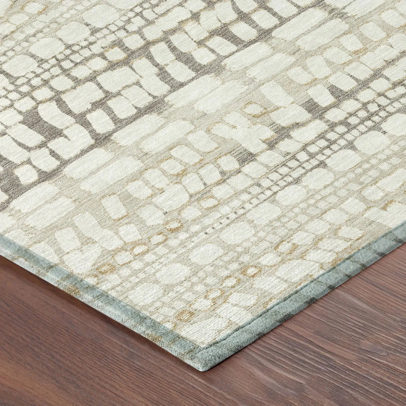 9' X 12' Ivory And Beige Abstract Washable Indoor Outdoor Area Rug Homeroots Outdoor