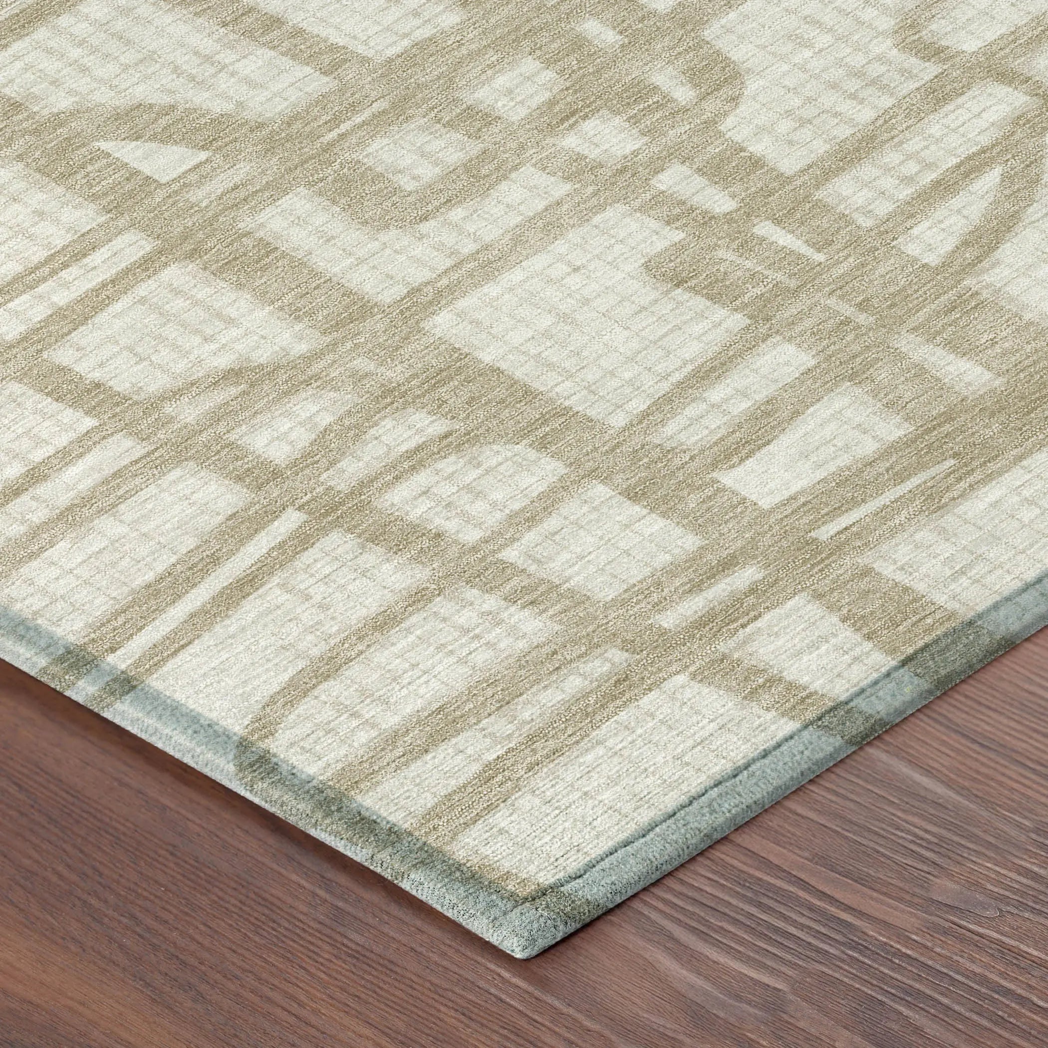 9' X 12' Ivory And Beige Abstract Washable Indoor Outdoor Area Rug Homeroots Outdoor
