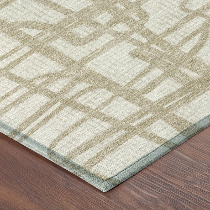9' X 12' Ivory And Beige Abstract Washable Indoor Outdoor Area Rug Homeroots Outdoor