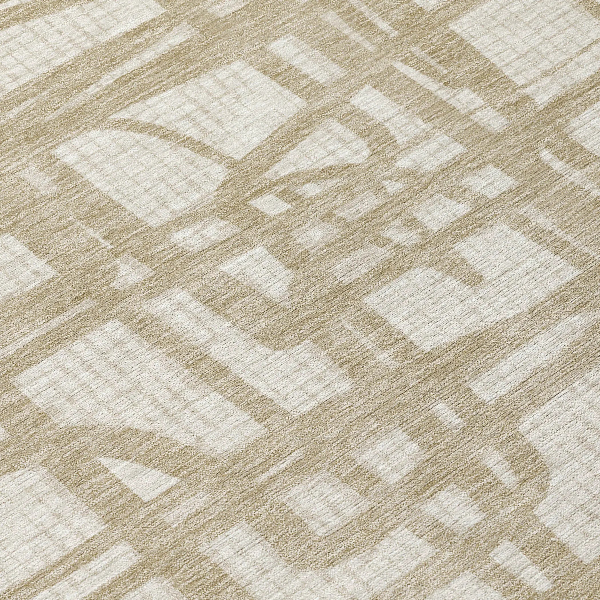 9' X 12' Ivory And Beige Abstract Washable Indoor Outdoor Area Rug Homeroots Outdoor